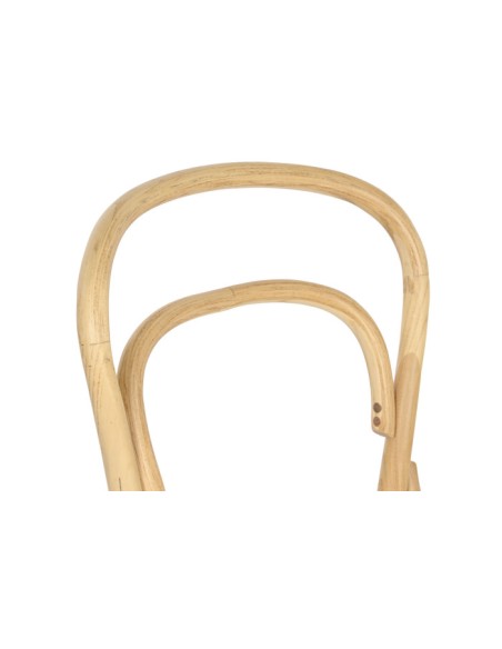 Silla madera de olmo y ratán natural.