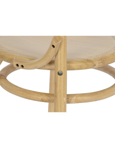 Silla madera de olmo y ratán natural.