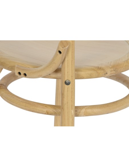 Silla madera de olmo y ratán natural.