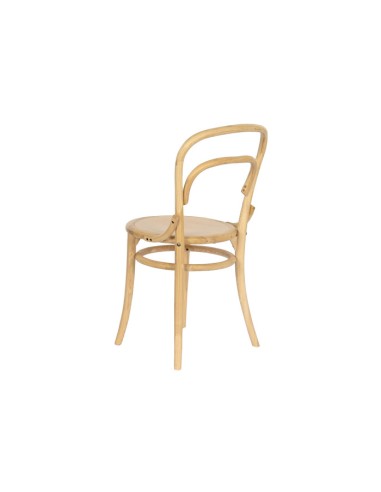 Silla madera de olmo y ratán natural.