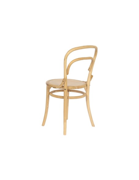 Silla madera de olmo y ratán natural.