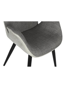 Silla de pu en gris oscuro con patas metal. 2
