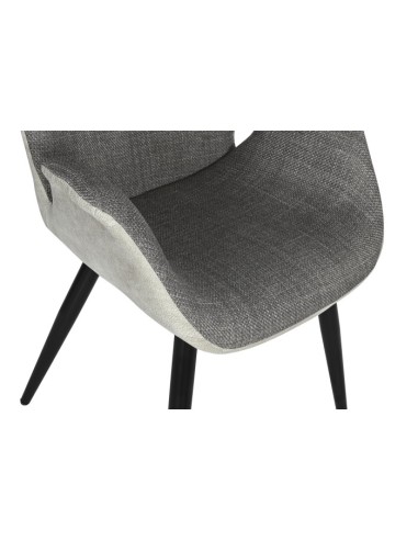 Silla de pu en gris oscuro con patas metal.