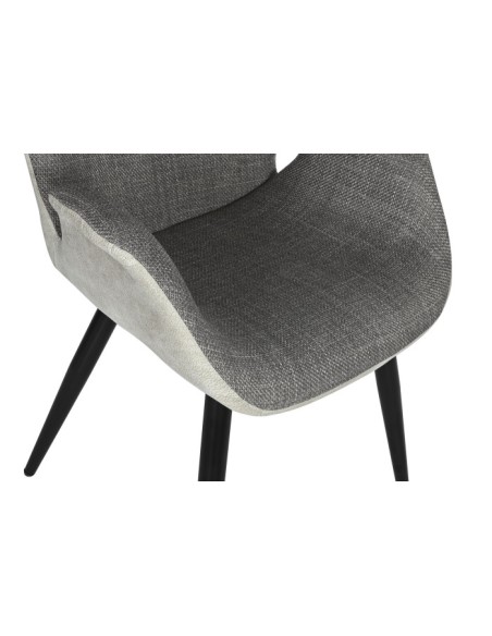 Silla de pu en gris oscuro con patas metal.