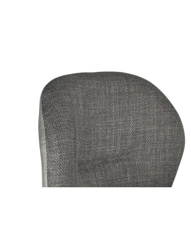 Silla de pu en gris oscuro con patas metal.