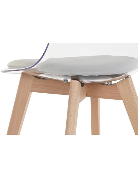 Silla policarbonato base gris