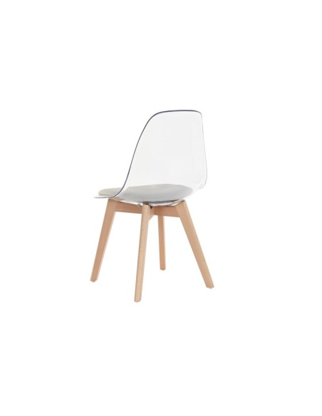 Silla policarbonato base gris