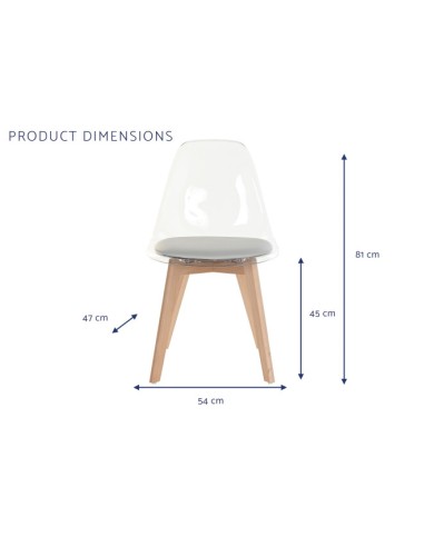 Silla policarbonato base gris