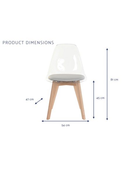 Silla policarbonato base gris