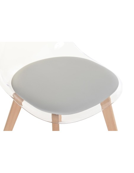 Silla policarbonato base gris