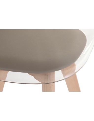 silla policarbonato base beige