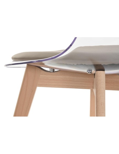 silla policarbonato base beige