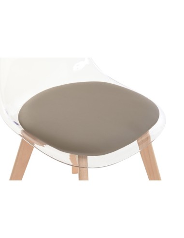 silla policarbonato base beige