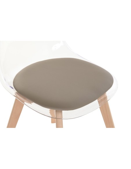 silla policarbonato base beige