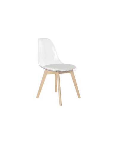 Silla policarbonato con base blanca