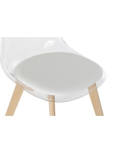 Silla policarbonato con base blanca 2