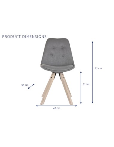 Silla de poliéster gris oscuro