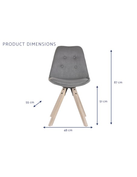 Silla de poliéster gris oscuro