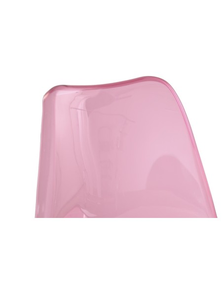 Silla pvc en rosa con cojín.