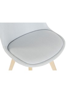 Silla de poliéster azul claro en madera de haya 2