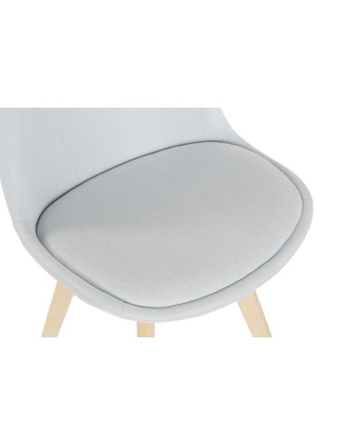 Silla de poliéster azul claro en madera de haya