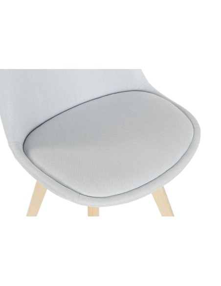 Silla de poliéster azul claro en madera de haya