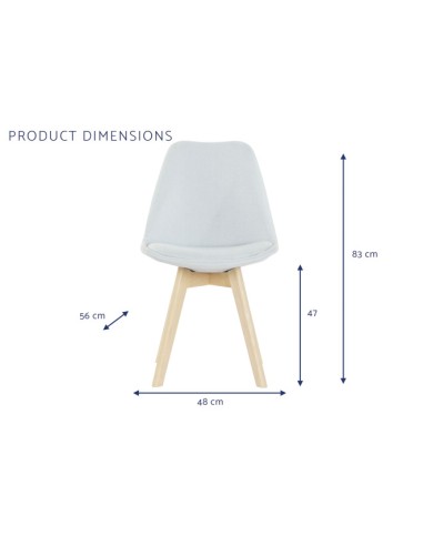 Silla de poliéster azul claro en madera de haya