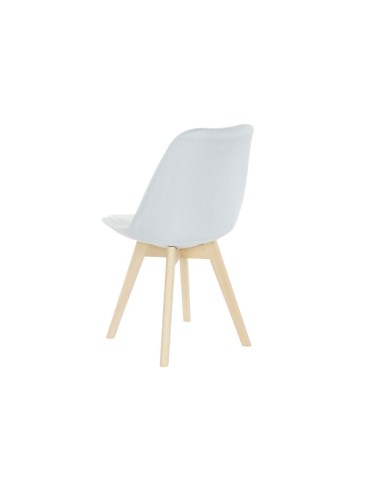 Silla de poliéster azul claro en madera de haya