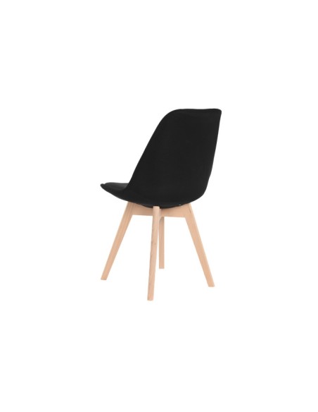 Silla de poliéster negra en madera de haya
