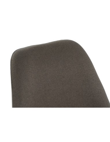 Silla de poliéster marrón patas de madera de haya