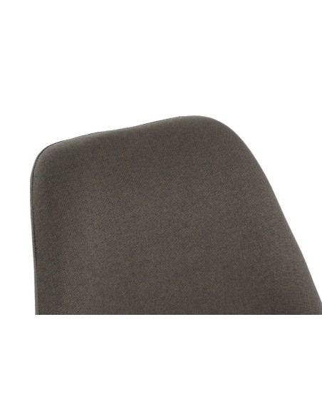 Silla de poliéster marrón patas de madera de haya