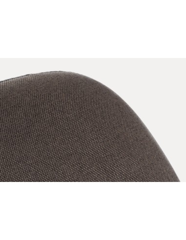 Silla de poliéster marrón patas de madera de haya