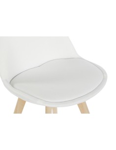 Silla poliéster blanca madera de haya 2