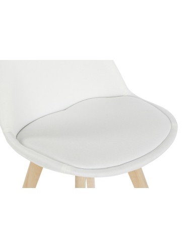 Silla poliéster blanca madera de haya