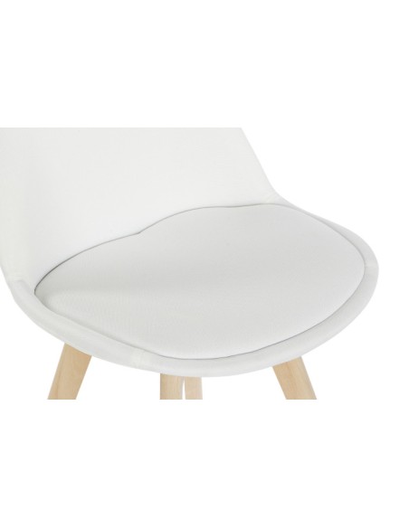 Silla poliéster blanca madera de haya