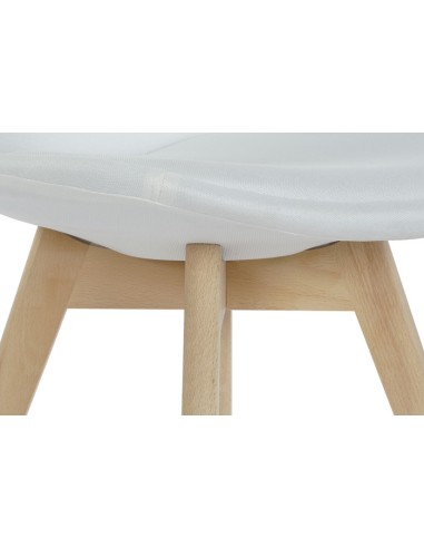 Silla poliéster blanca madera de haya