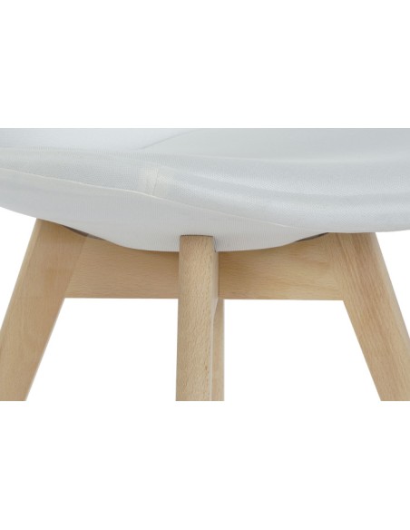 Silla poliéster blanca madera de haya