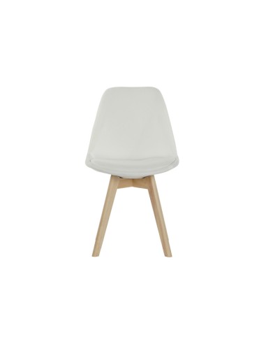 Silla poliéster blanca madera de haya