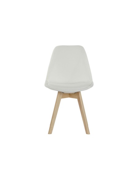 Silla poliéster blanca madera de haya