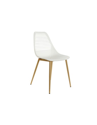 Silla PP blanco con patas metal