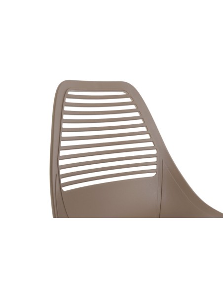 Silla PP Marrón con patas de metal