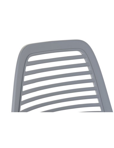 Silla PP gris claro con patas de metal