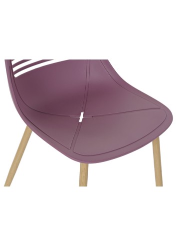 Silla PP magenta con patas de metal