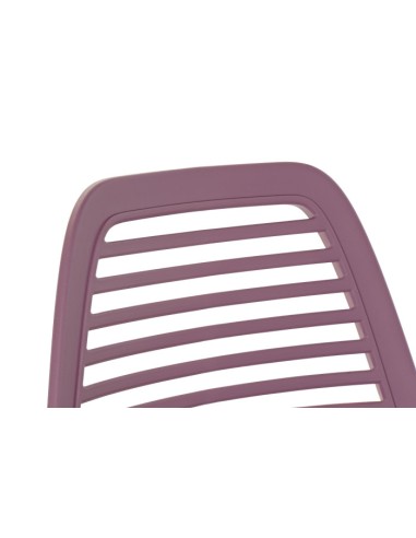 Silla PP magenta con patas de metal