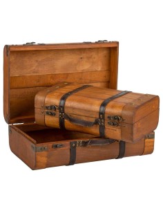 Juego de 2 maletas madera 2