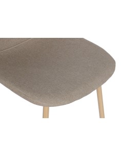 Silla poliéster marrón con patas de metal 2