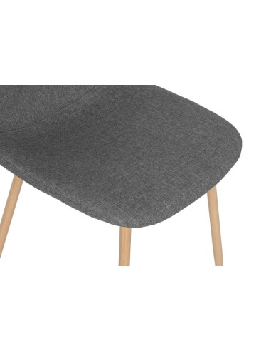 Silla poliéster gris con patas de metal