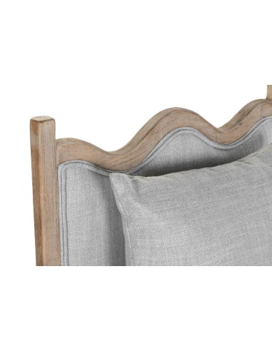 Sillón de poliéster gris de madera de abeto