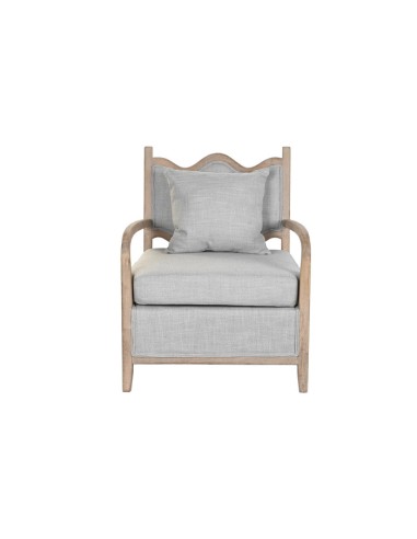 Sillón de poliéster gris de madera de abeto