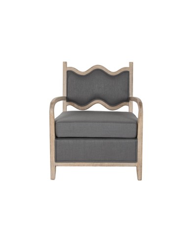 Sillón poliéster gris oscuro en madera de abeto.